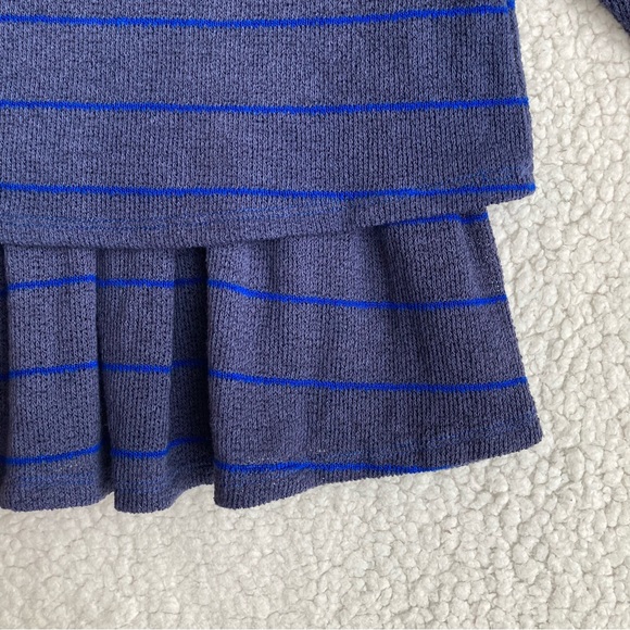 Anthropologie Postmark Latitudes navy royal blue striped peplum top sweater XS - Picture 16 of 16